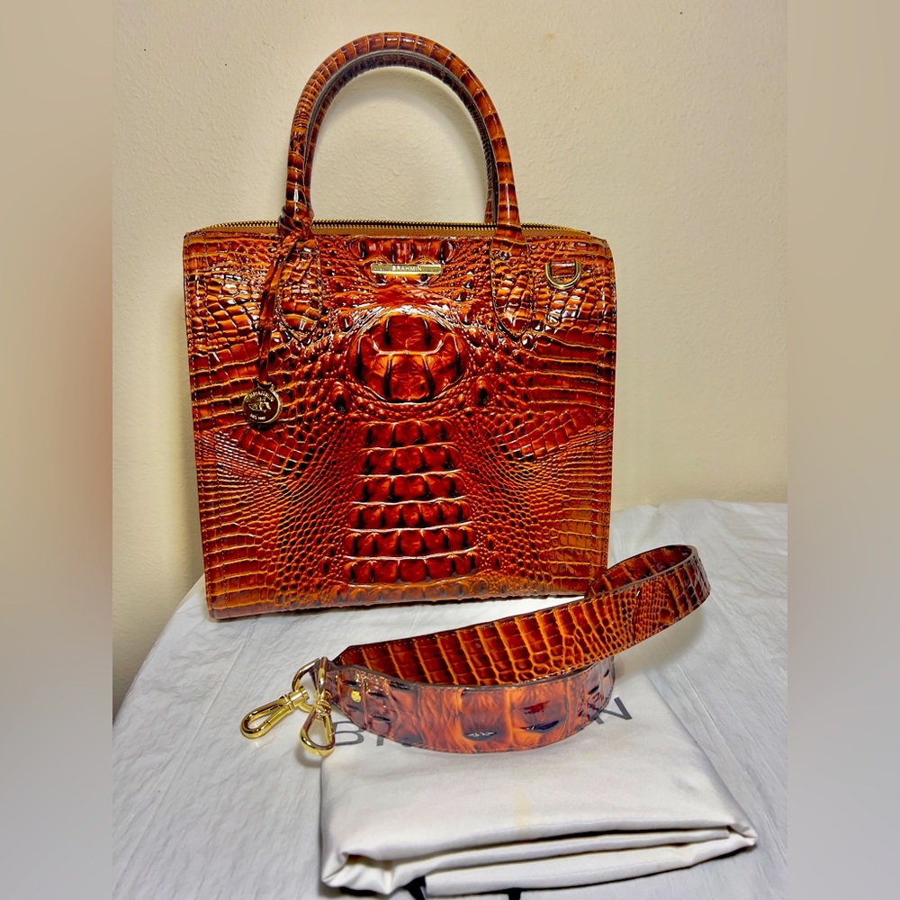 BRAHMIN CAROLINE BROWN SATCHEL like new